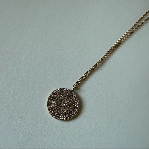 14k gold boutique ROUND DIAMOND NECKLACE - Picture 4 of 6